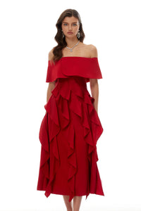 فستان احمر انيق