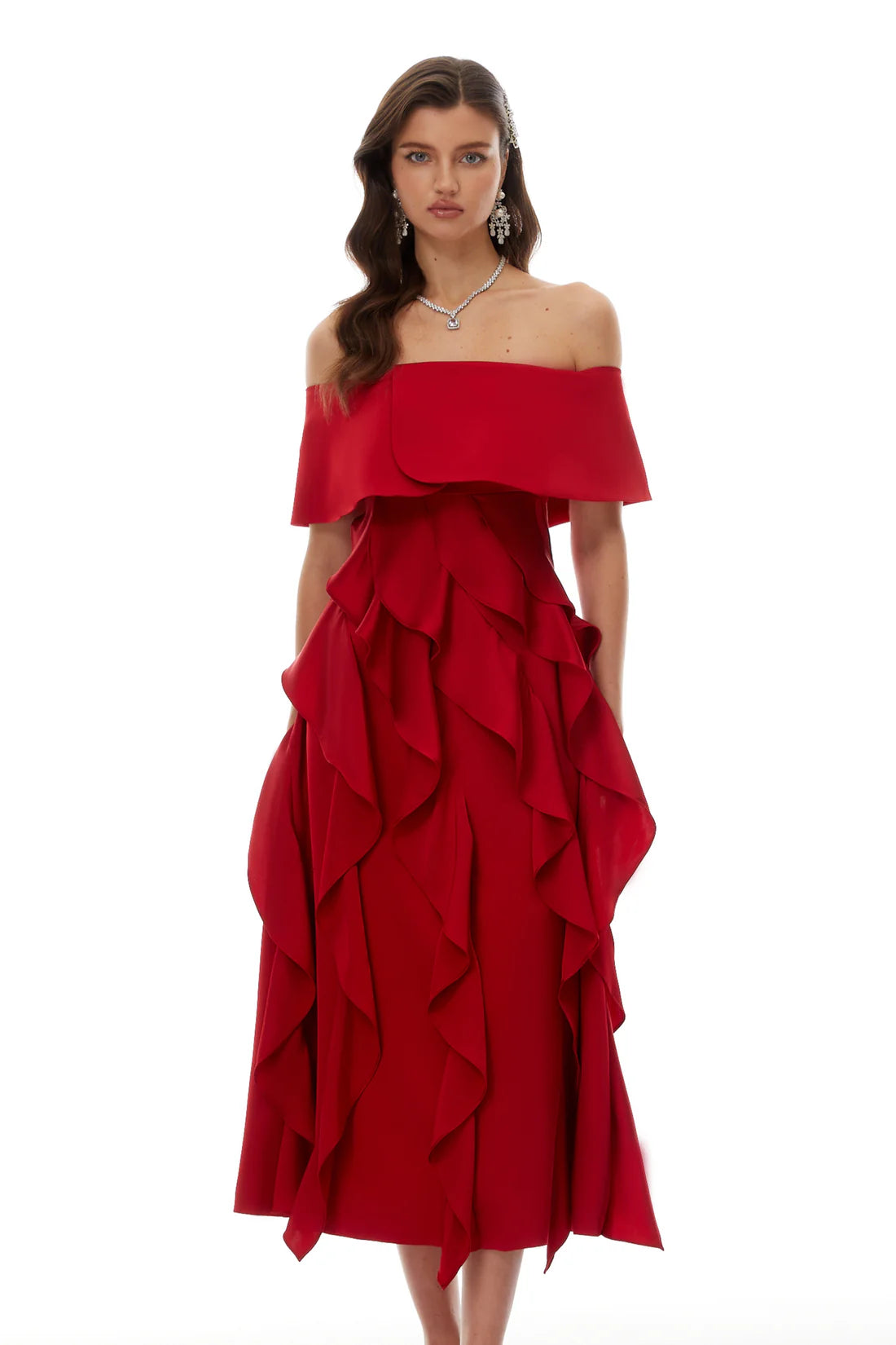 فستان احمر انيق